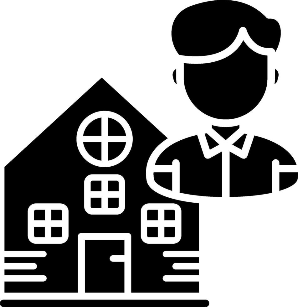 Retirement Home Glyph Icon vector