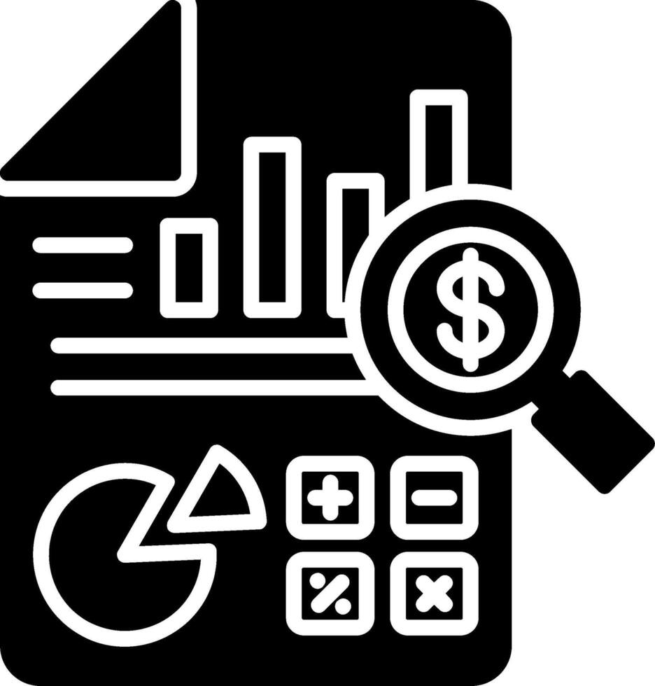 Financial Report Glyph Icon vector