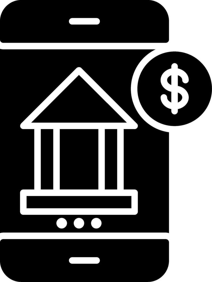Mobile Banking Glyph Icon vector