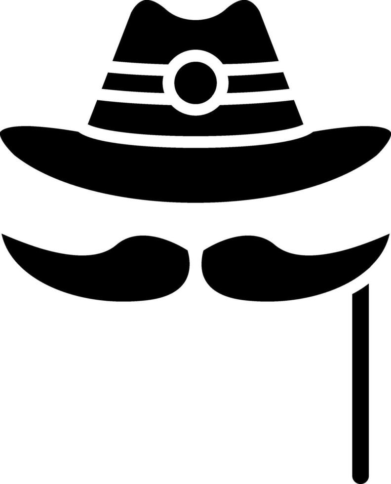Moustache Glyph Icon vector