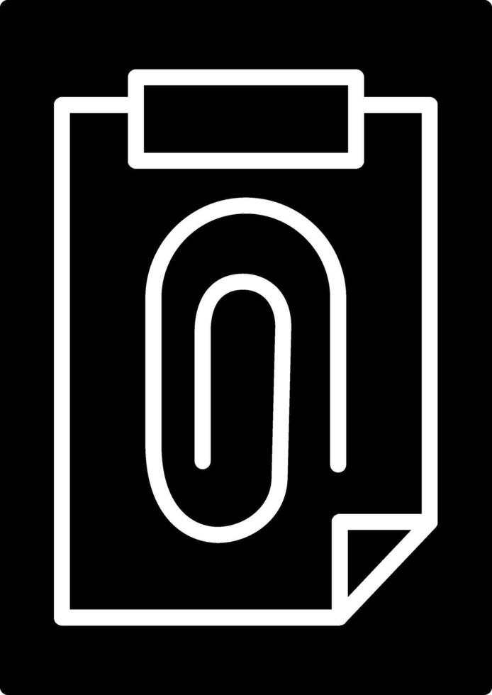 Paper Clip Glyph Icon vector