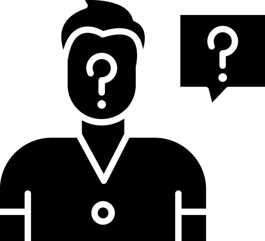 Question Mark Glyph Icon vector