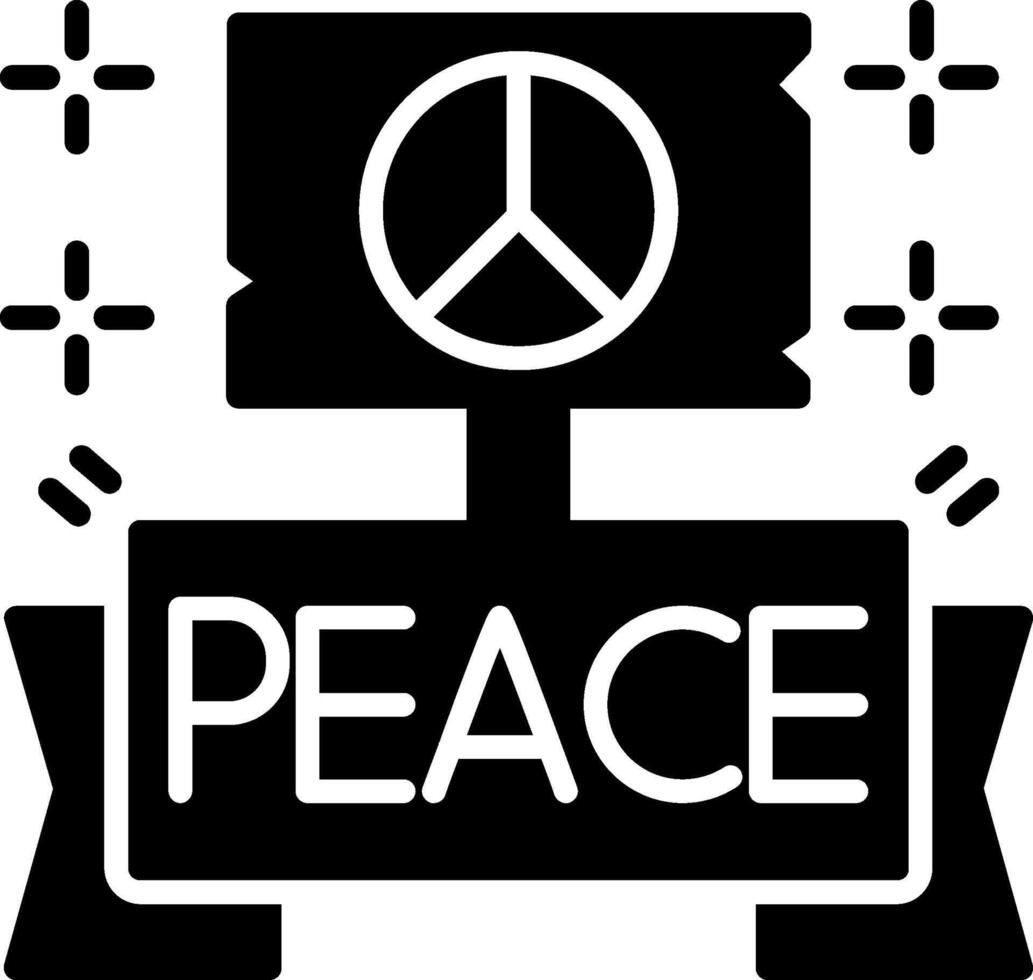 International Day of Peace Glyph Icon vector