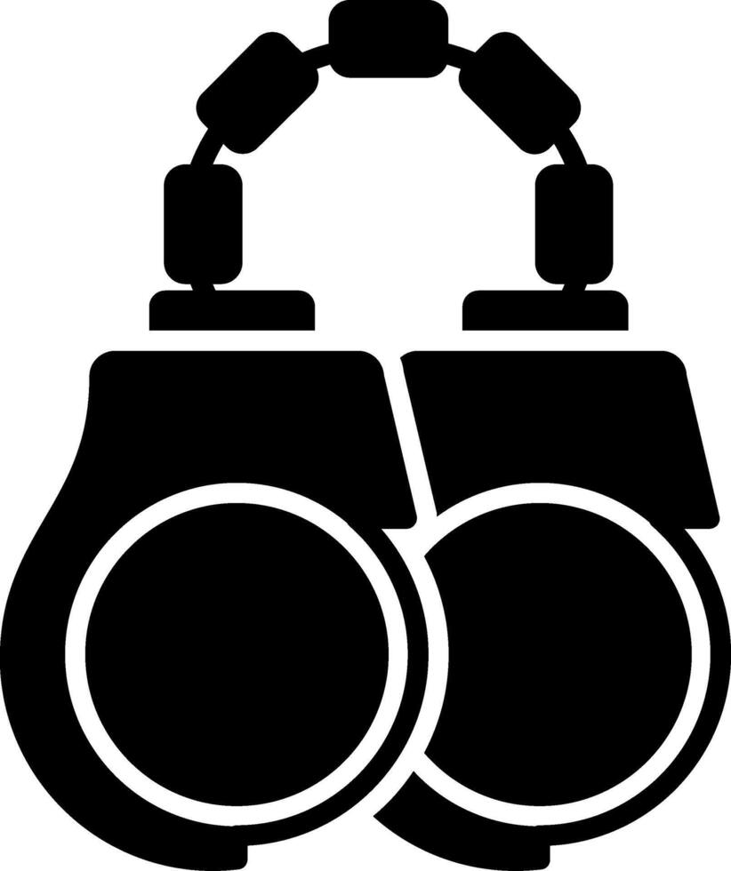 Handcuffs Glyph Icon vector