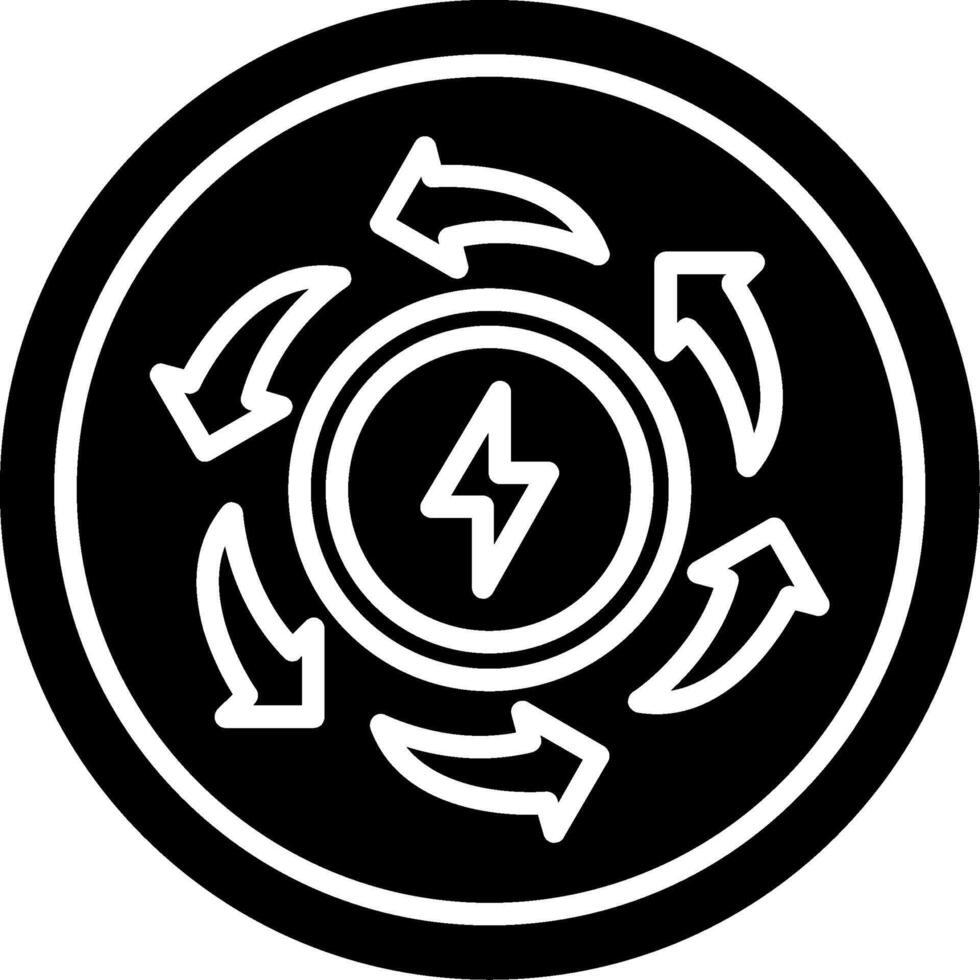 Recycle Energy Glyph Icon vector