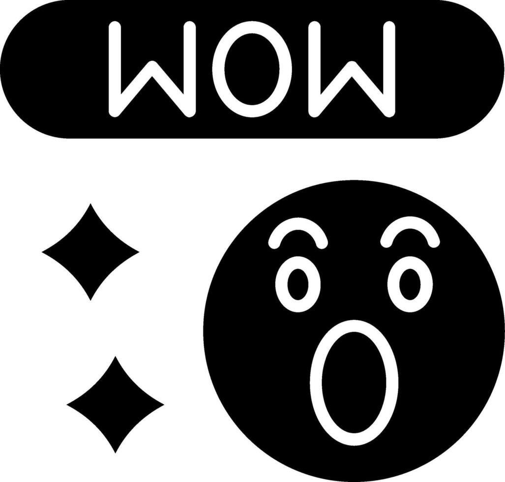 Wow Glyph Icon vector