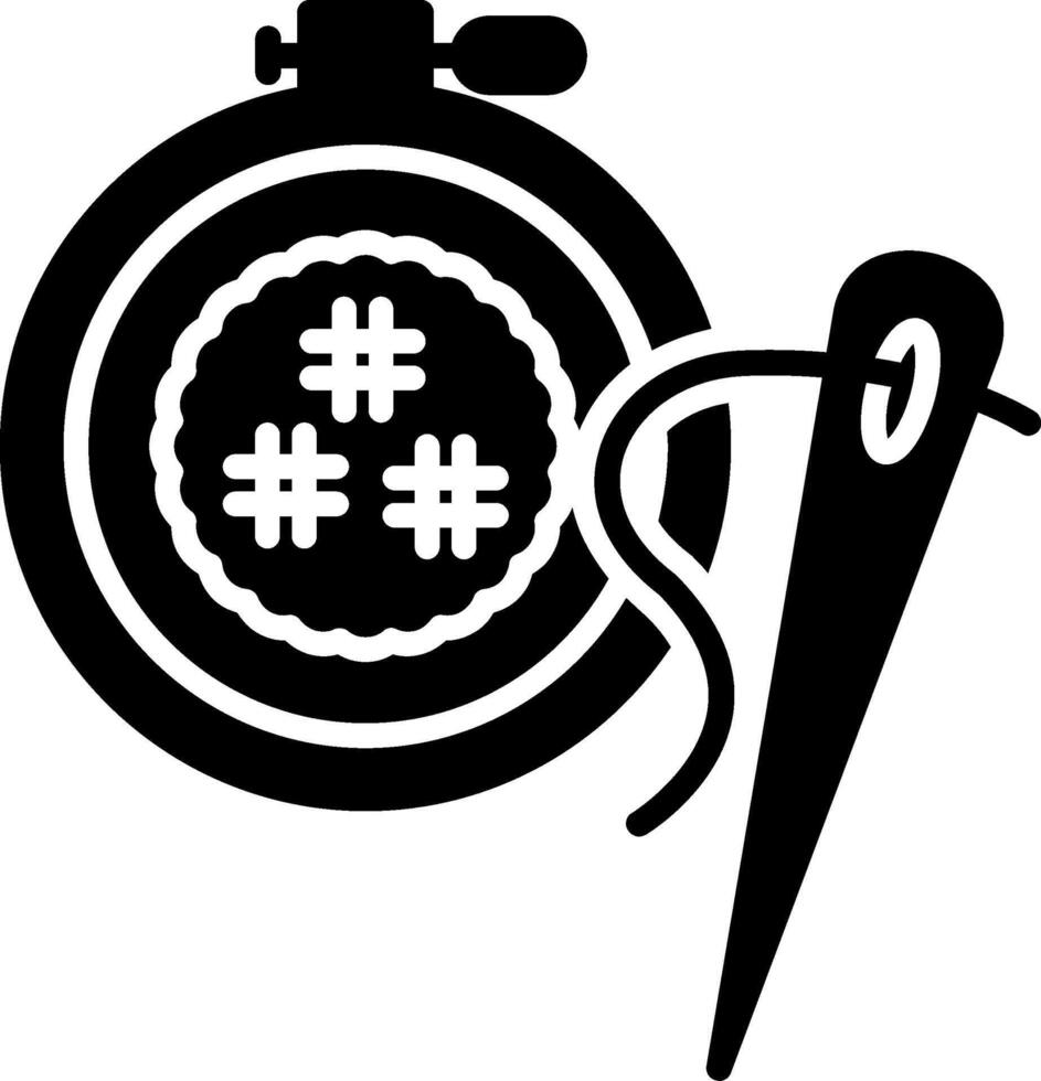 Cross Stitch Glyph Icon vector