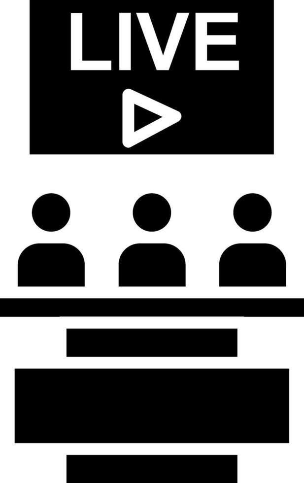 Live Streaming Glyph Icon vector