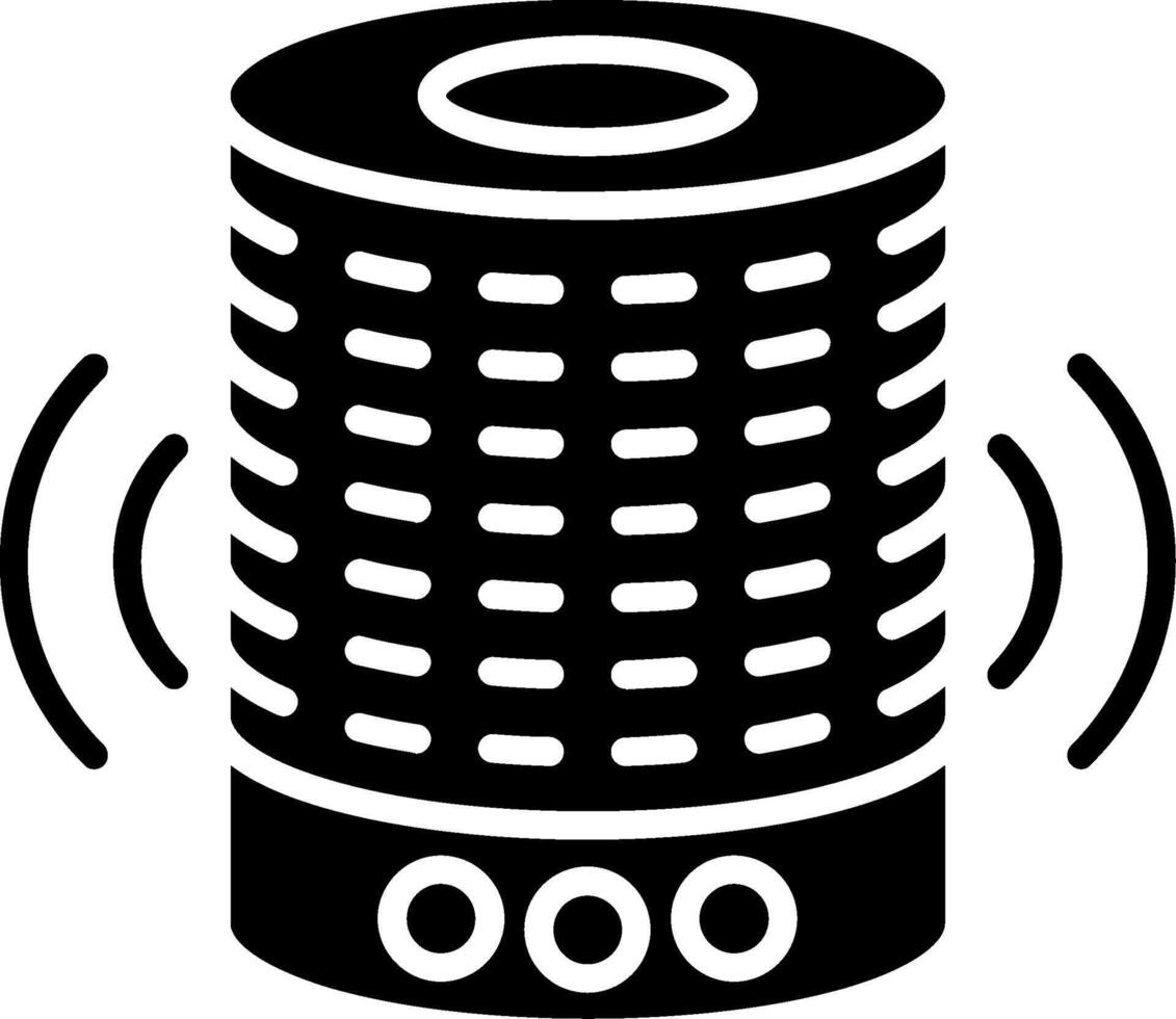 Smart Speaker Glyph Icon vector