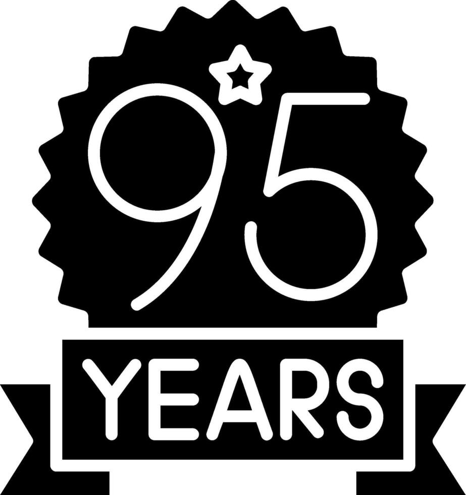 95 Anniversary Glyph Icon vector