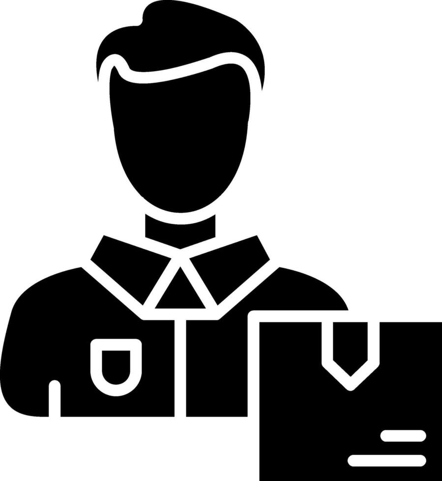 Delivery Man Glyph Icon vector