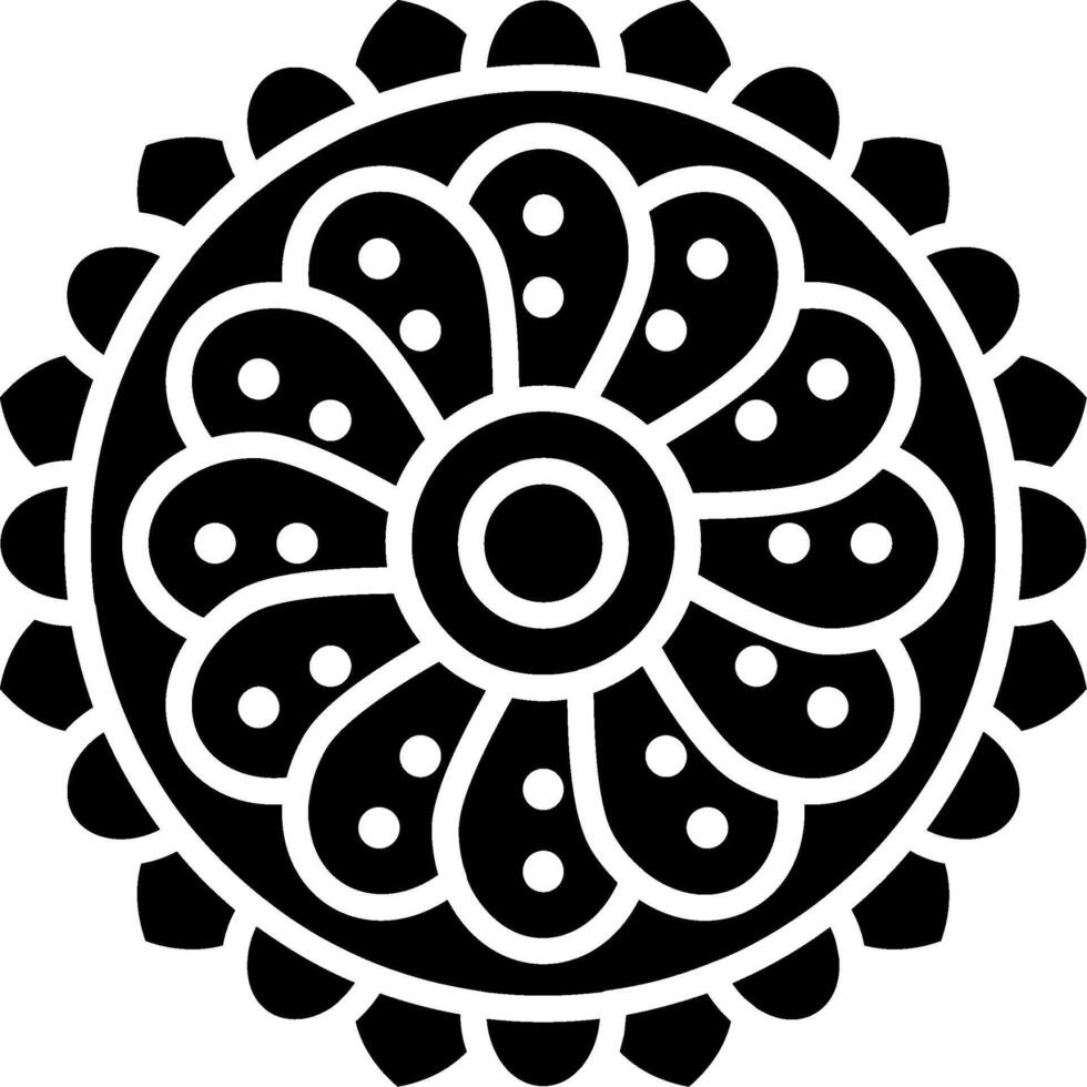 Mandala Glyph Icon vector