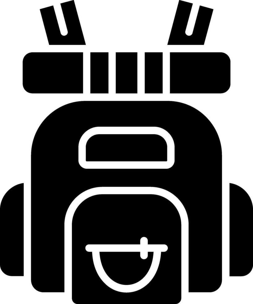 Backpack Glyph Icon vector