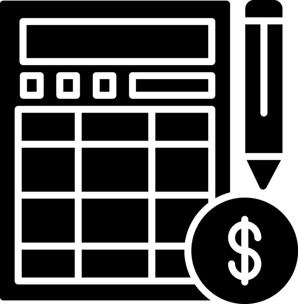 Calculator Glyph Icon vector