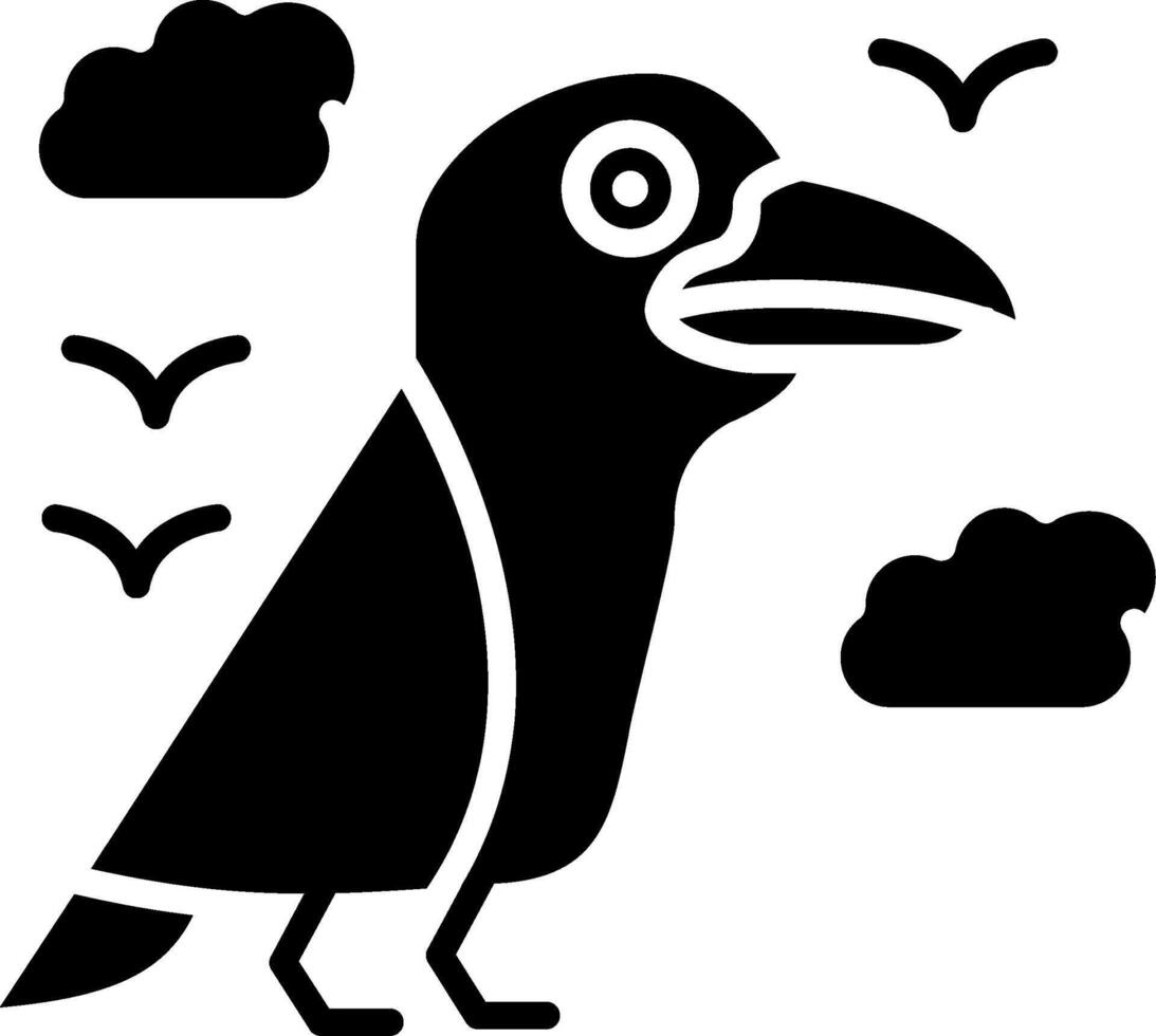 Crow Glyph Icon vector