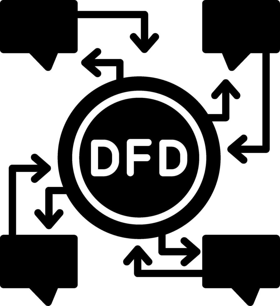 Data Flow Glyph Icon vector