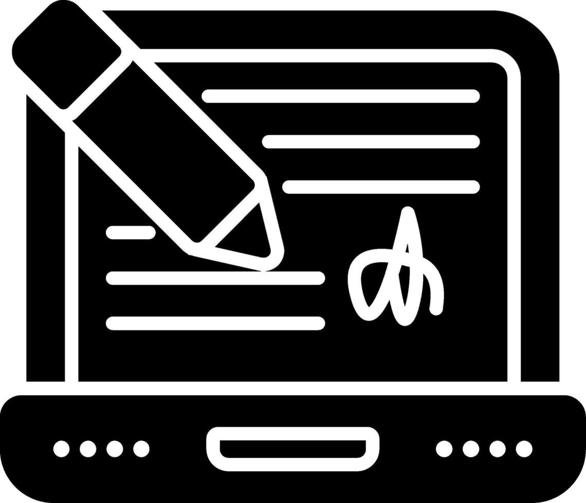 Digital Signature Glyph Icon vector
