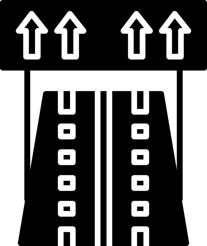 Highway Sign Glyph Icon vector