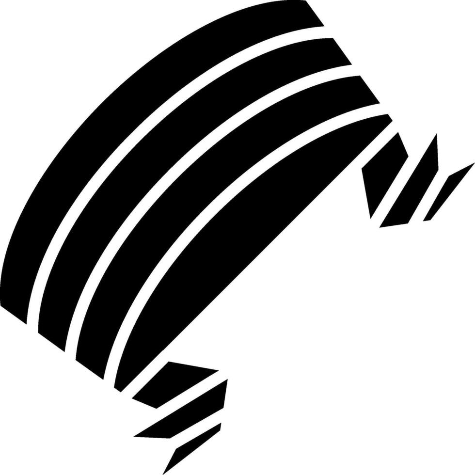 Folded Ribbon Glyph Icon vector