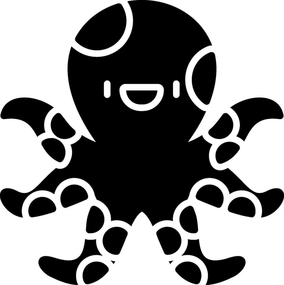 Octopus Glyph Icon vector