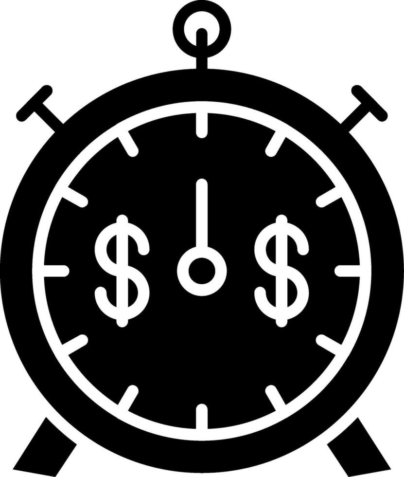 Alarm Clock Glyph Icon vector