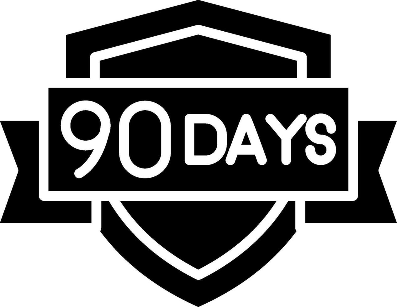 90 Days Glyph Icon vector