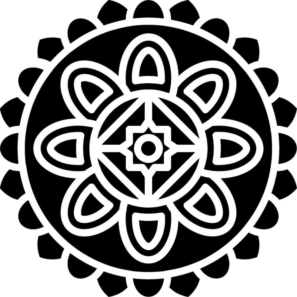 Mandala Glyph Icon vector