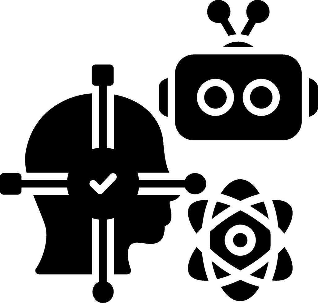 Facial Recognition Glyph Icon vector