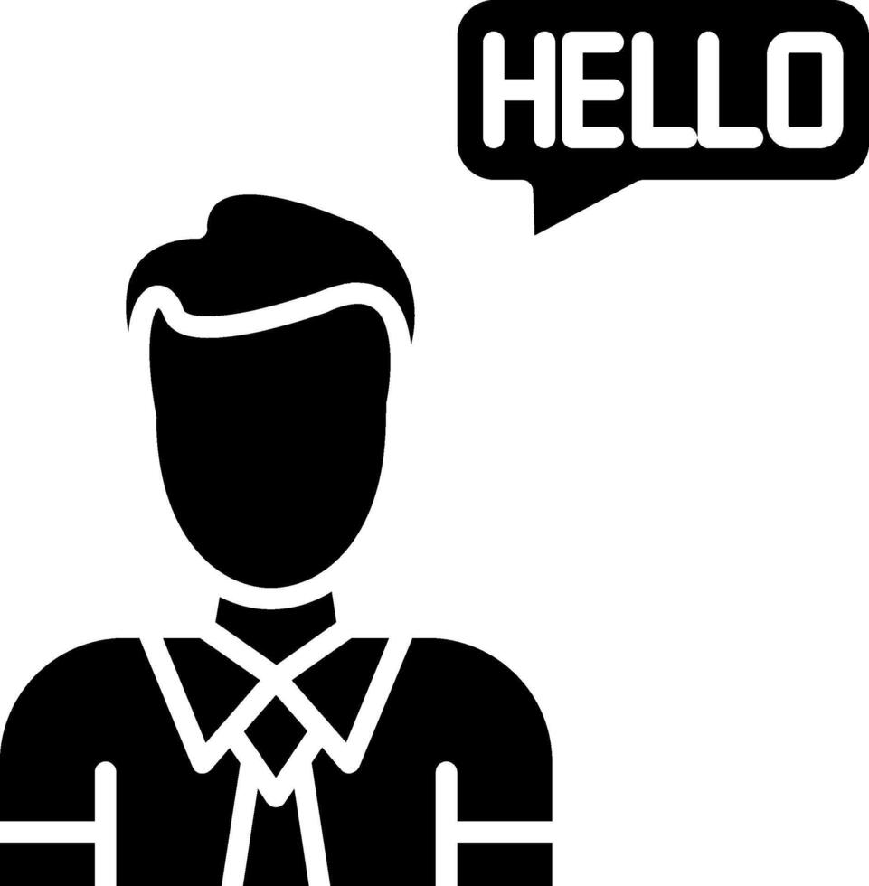 Hello Glyph Icon vector