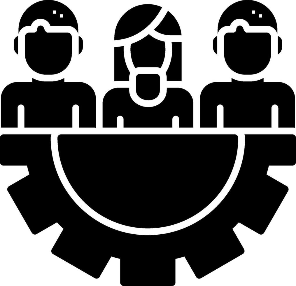 Team Work Glyph Icon vector