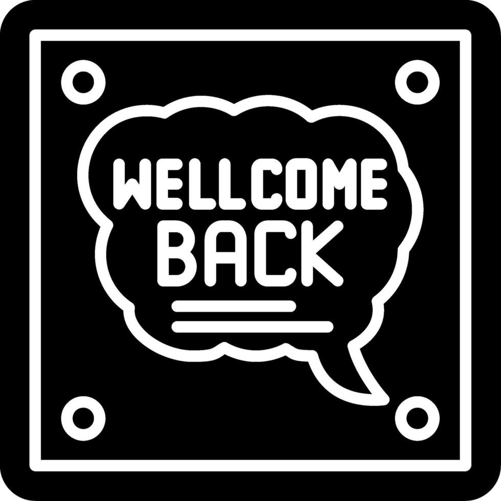 Welcome Back Glyph Icon vector