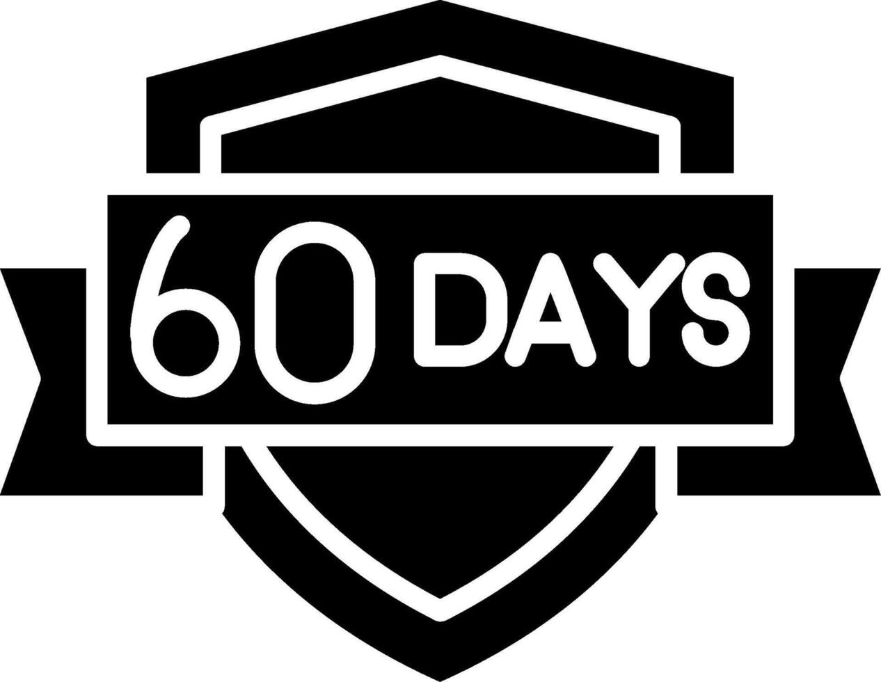 60 Days Glyph Icon vector