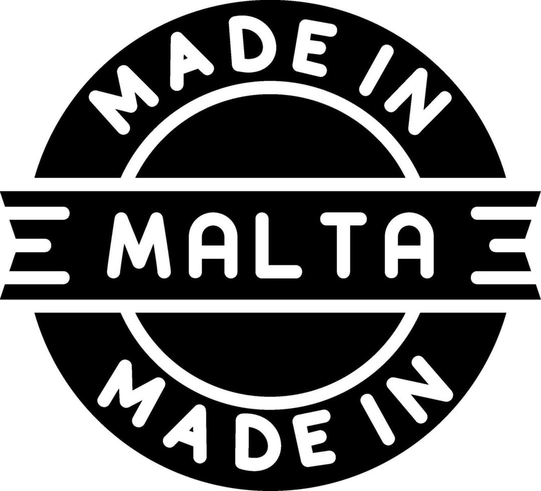 Made In Malta Glyph Icon vector