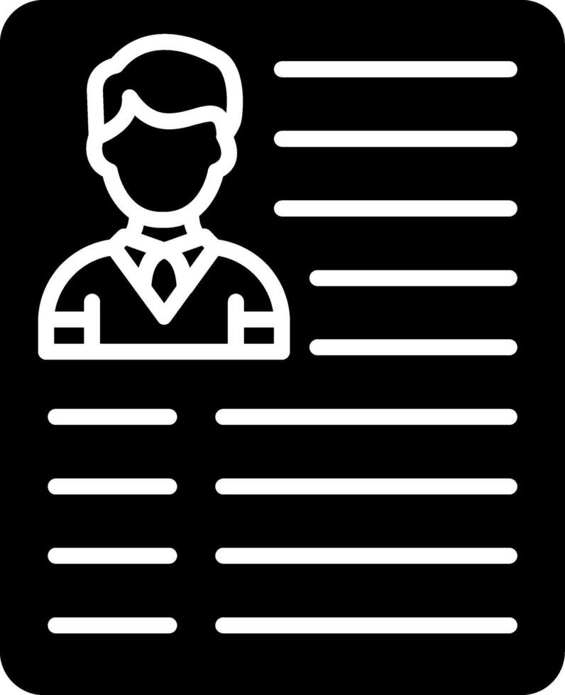 Resume Glyph Icon vector