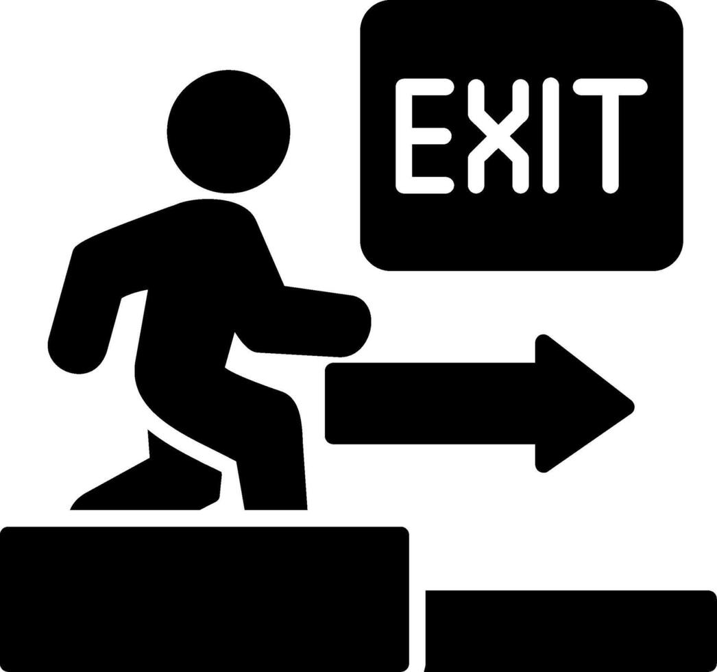 Emergency Exit Glyph Icon vector