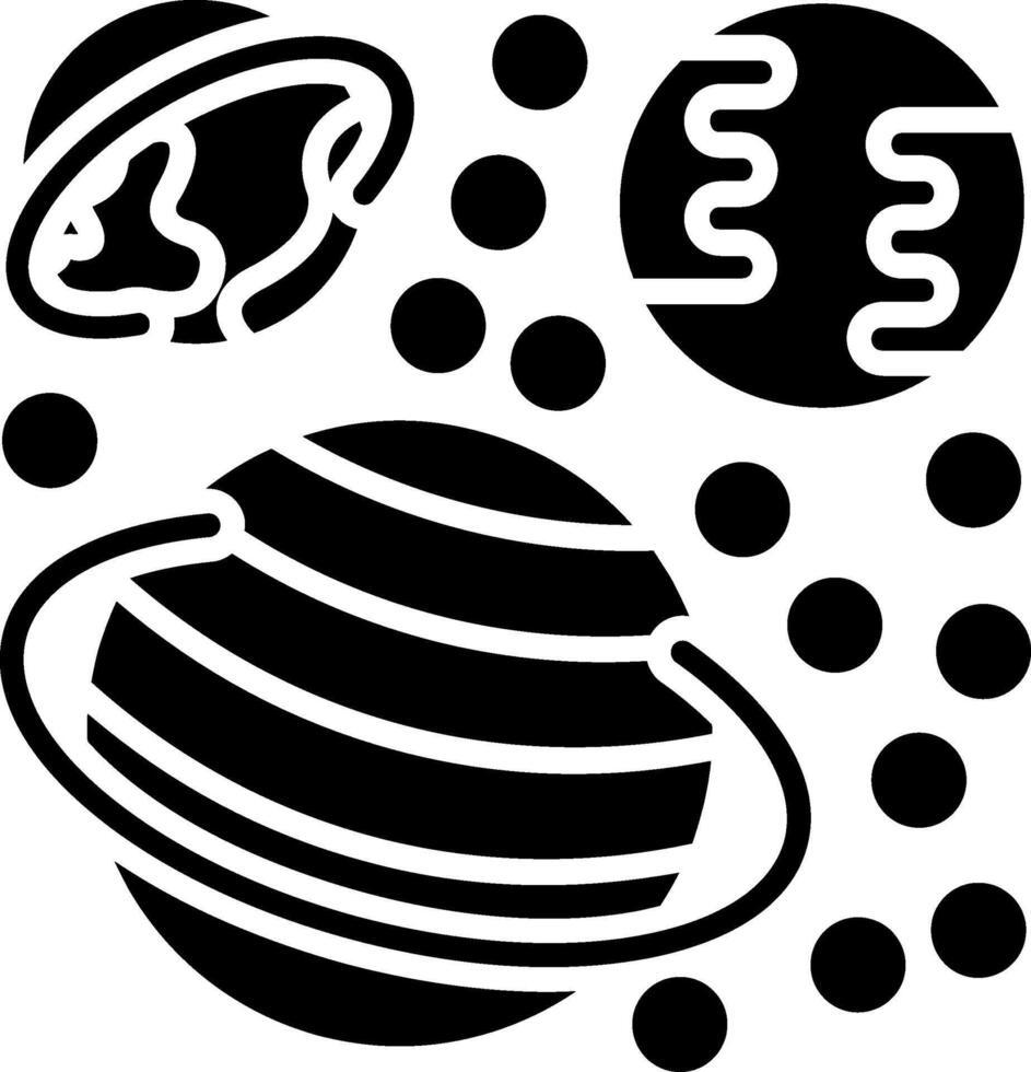Solar System Glyph Icon vector