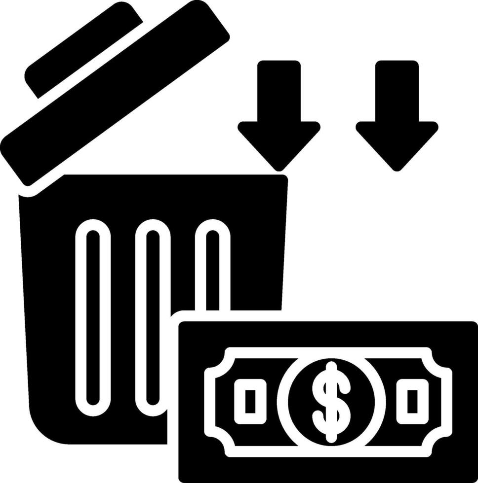 Wasted Money Glyph Icon vector