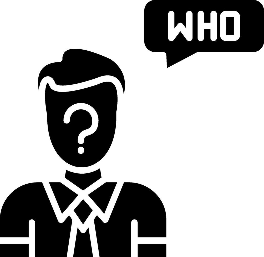 Who Glyph Icon vector