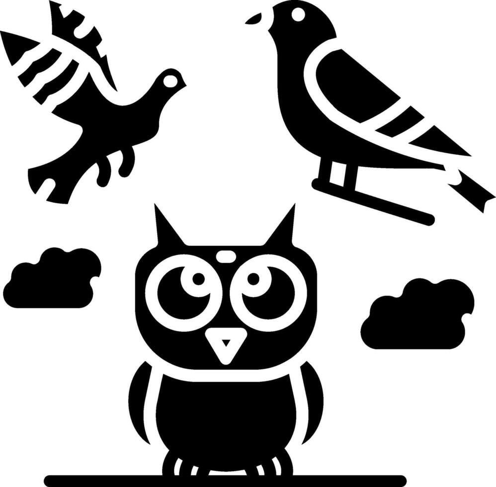 Birds Glyph Icon vector