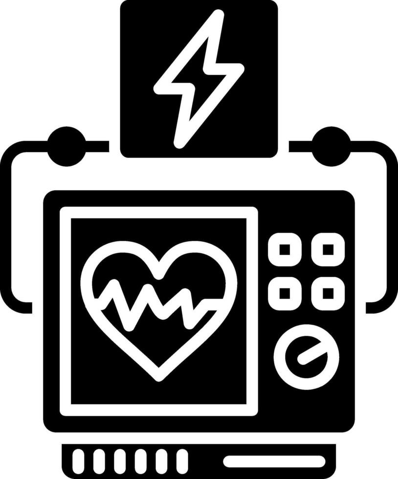 Defibrillator Glyph Icon vector