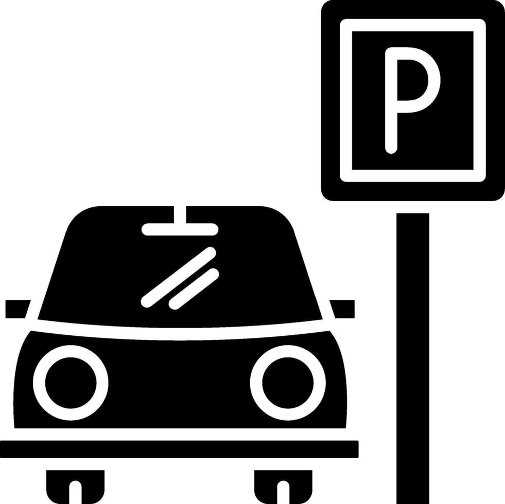Car Parking Glyph Icon vector