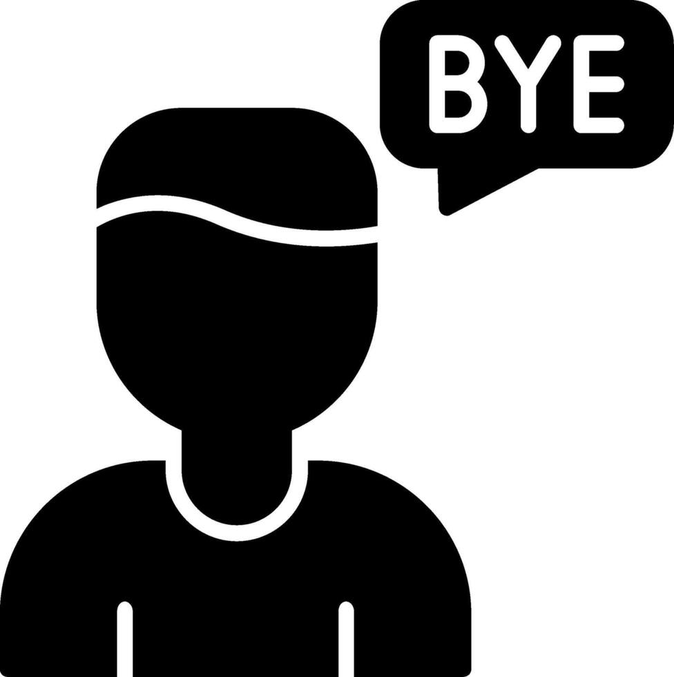 Goodbye Glyph Icon vector