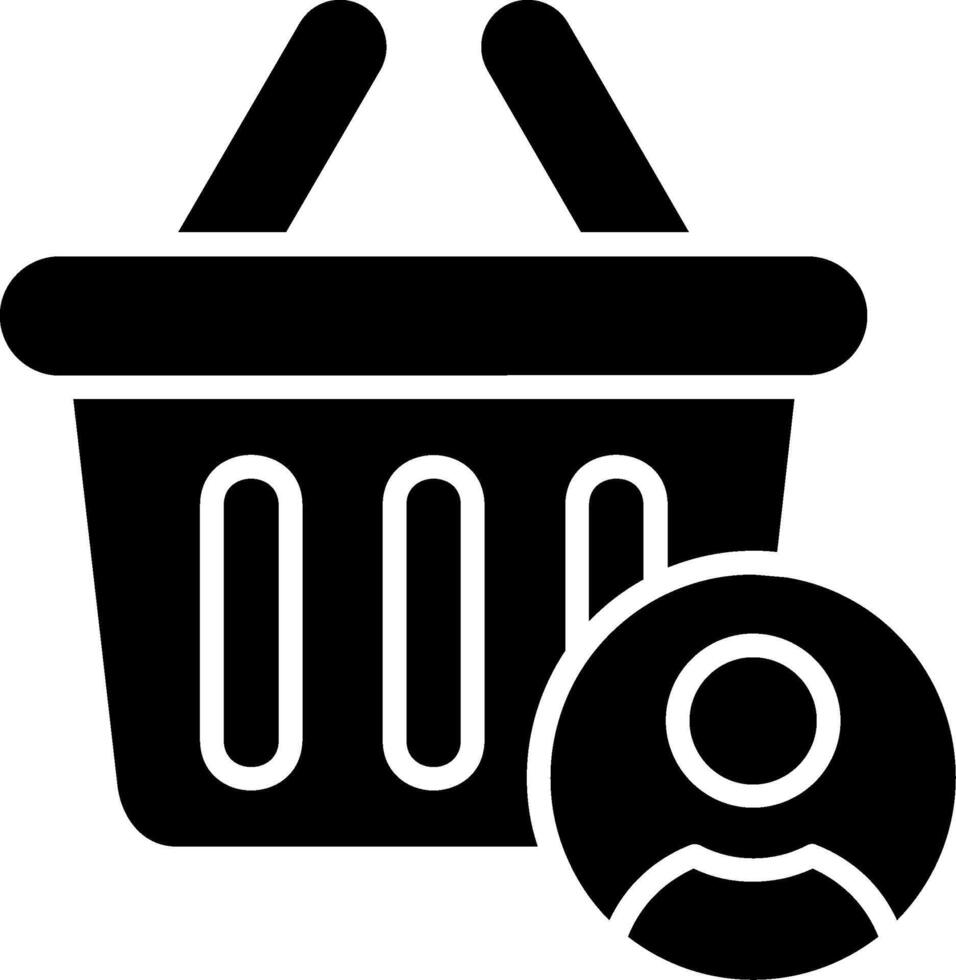 Shopping Basket Glyph Icon vector