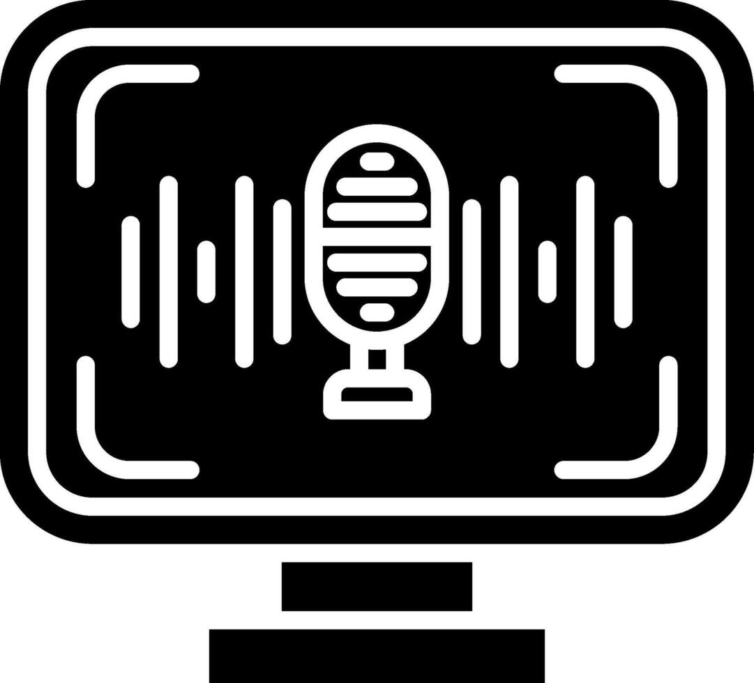 Voice Recognition Glyph Icon vector