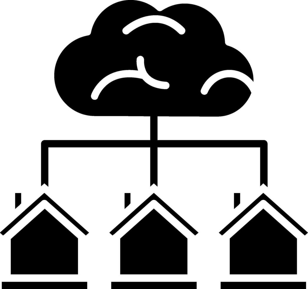 Cloud Server Glyph Icon vector
