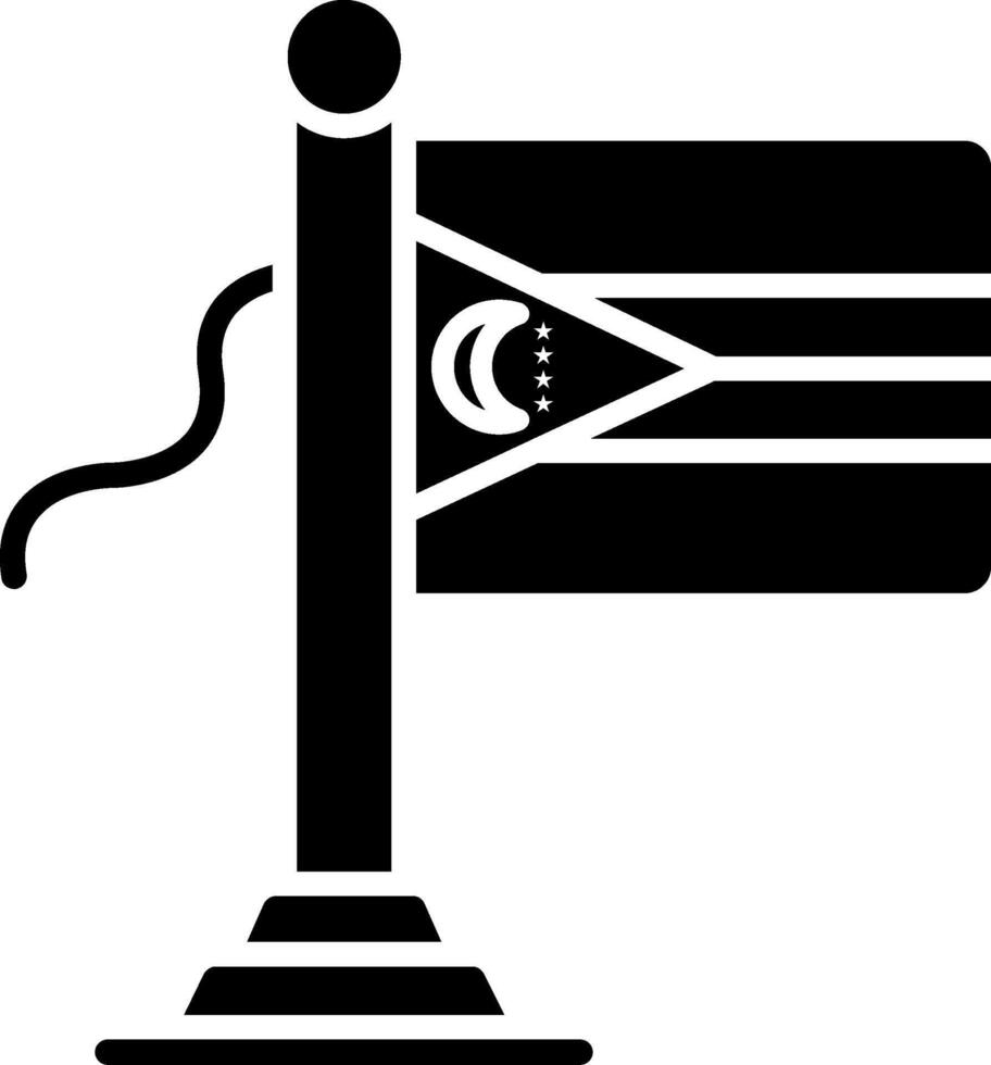 Comoros Flag Glyph Icon vector