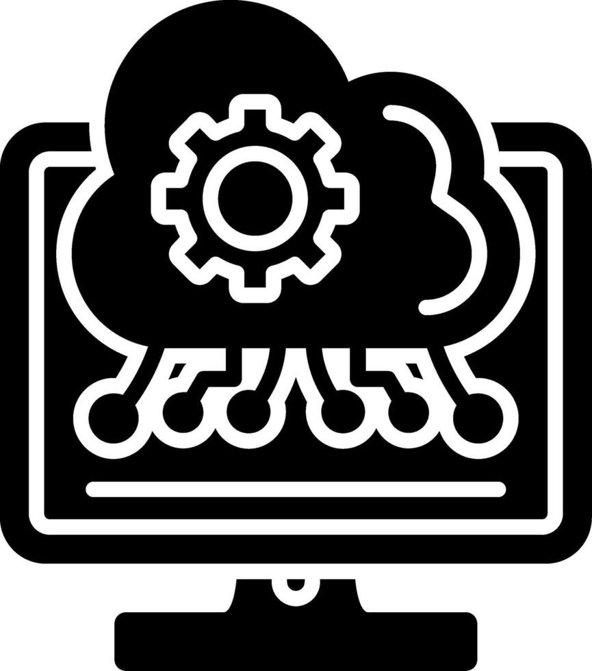 Edge Computing Glyph Icon vector