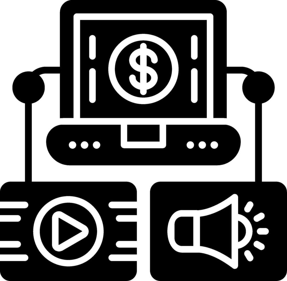 Digital Asset Management Glyph Icon vector