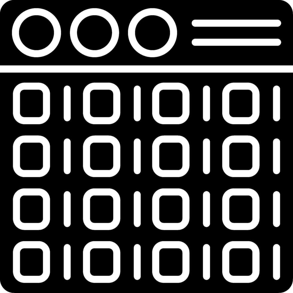 Binary Glyph Icon vector