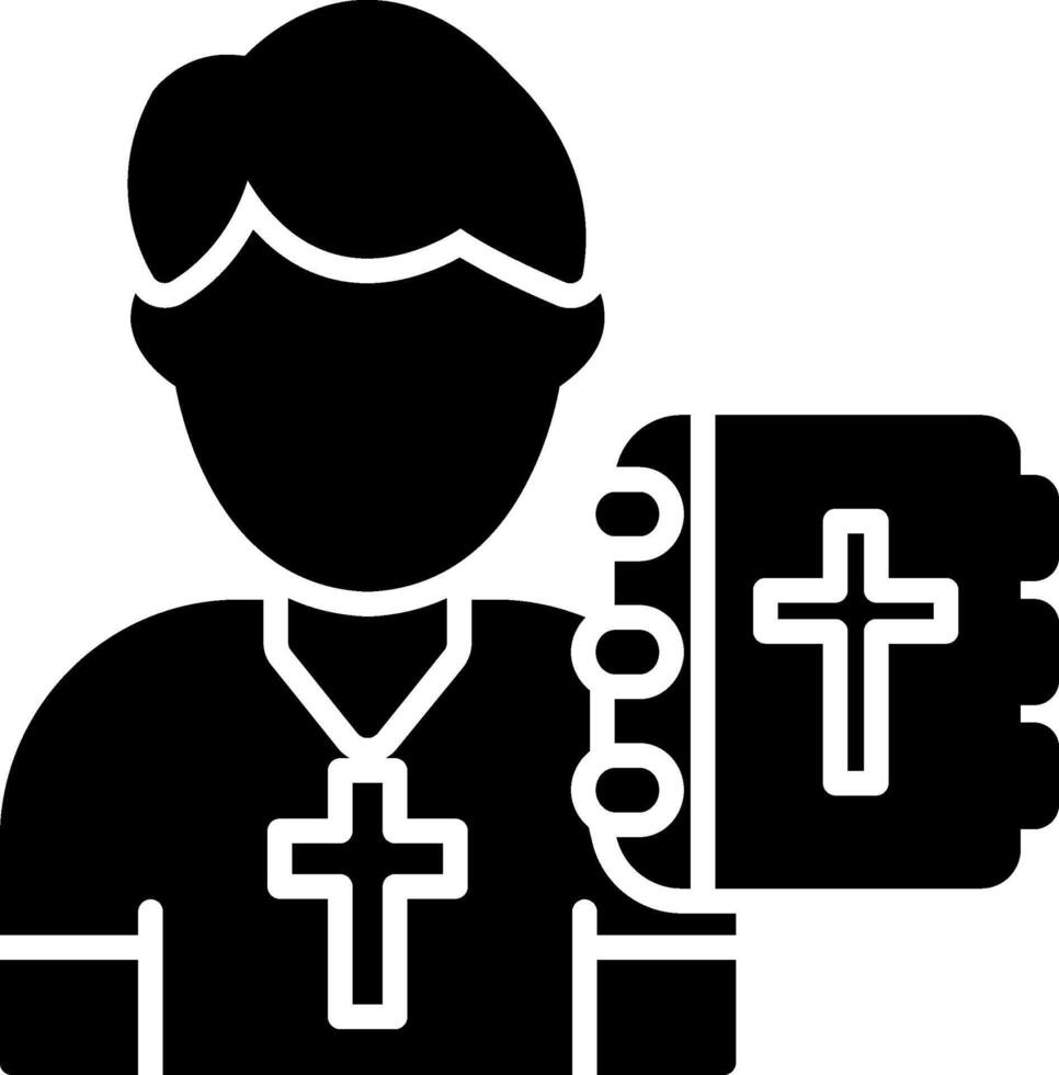 Priest Glyph Icon vector
